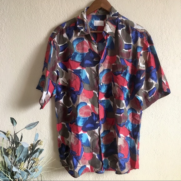 Vintage Other - Vintage silk SUMA men’s button down shirt•BOGO•